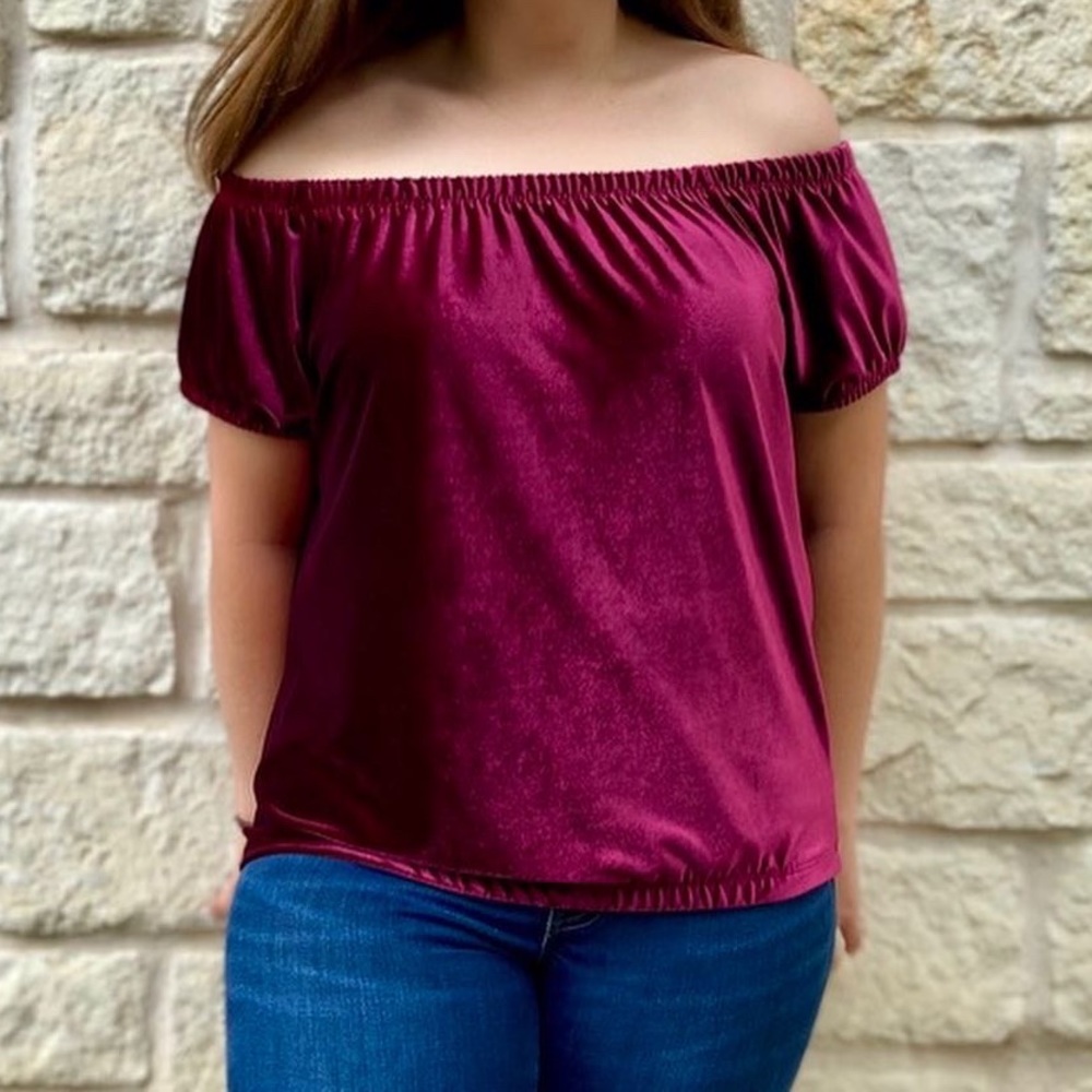 Burgundy Velvet Top